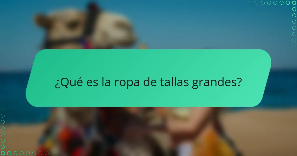 ¿Qué es la ropa de tallas grandes?