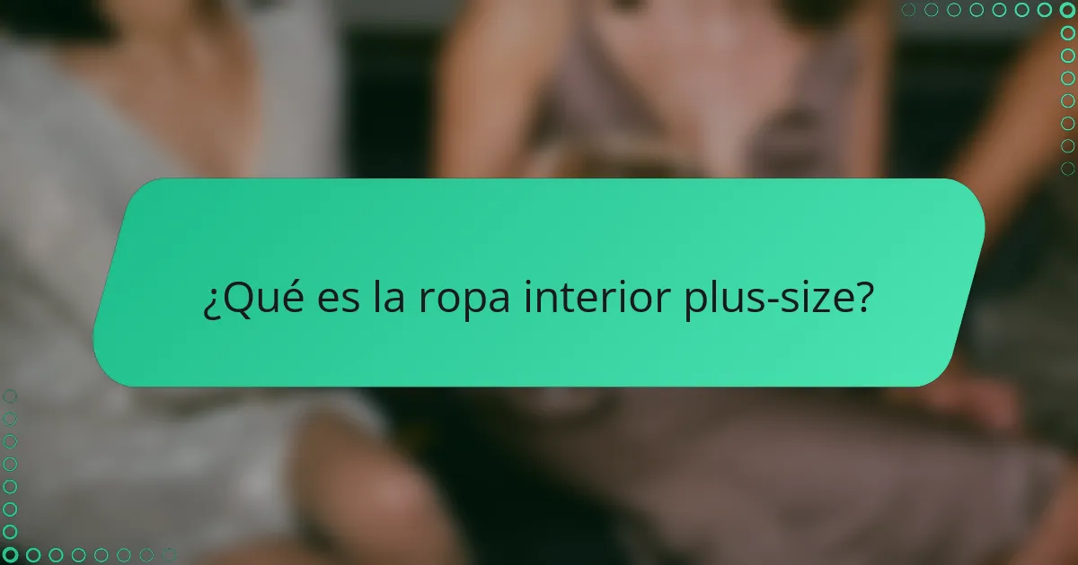 ¿Qué es la ropa interior plus-size?