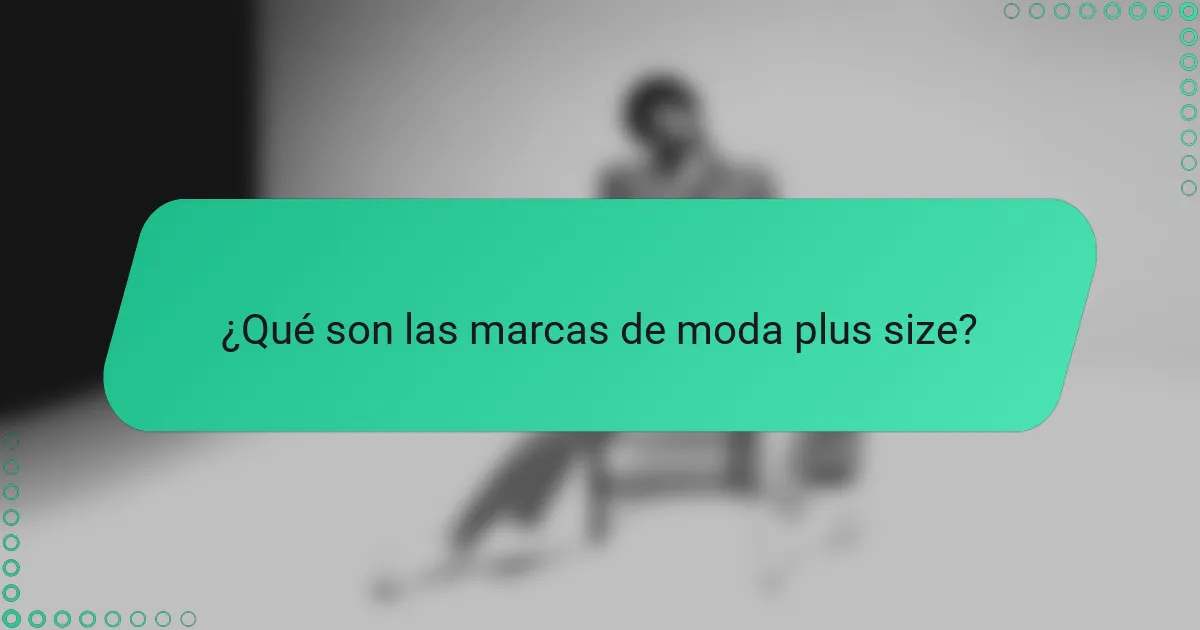 ¿Qué son las marcas de moda plus size?